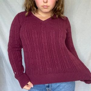 Maroon V Neck Sweater